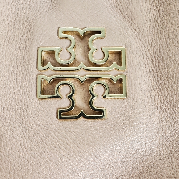 Tory Burch Britten Pink Pebbled Leather Chain Shoulder Bag Iconic Double T - Picture 2 of 16